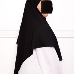 Khimar court en crêpe pointu khimar triangle khimar pas cher mon hijab pas cher noir